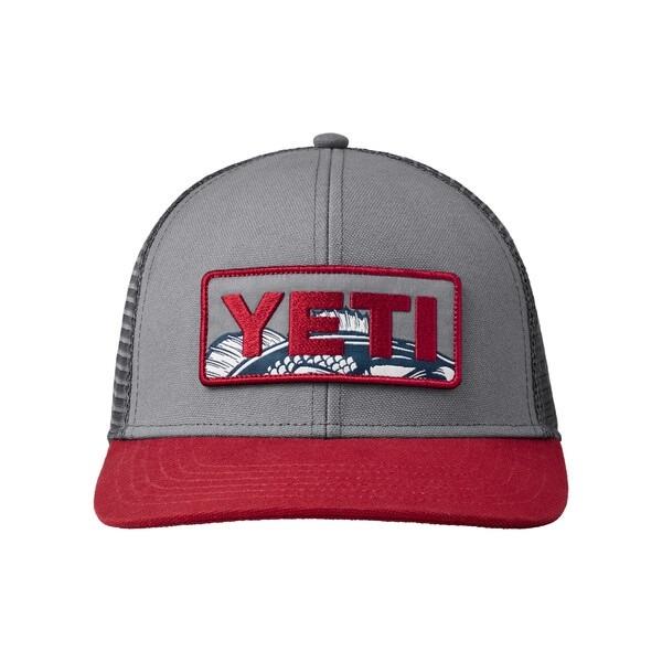 YETI Bass Badge Trucker Hat - Grey / Rust Image 1