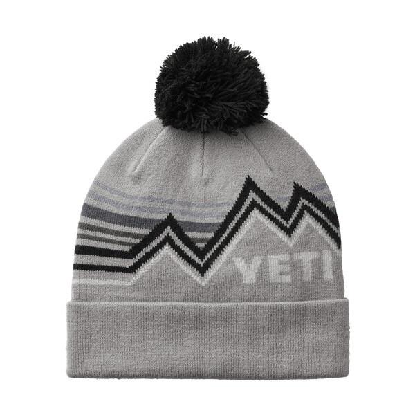 YETI Freestyle Knitted Pom Pom Beanie Hat - Grey / Black Image 1