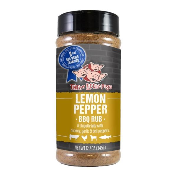 Three Little Pigs Lemon Pepper BBQ Rub - 345g (12.2oz) Image 1