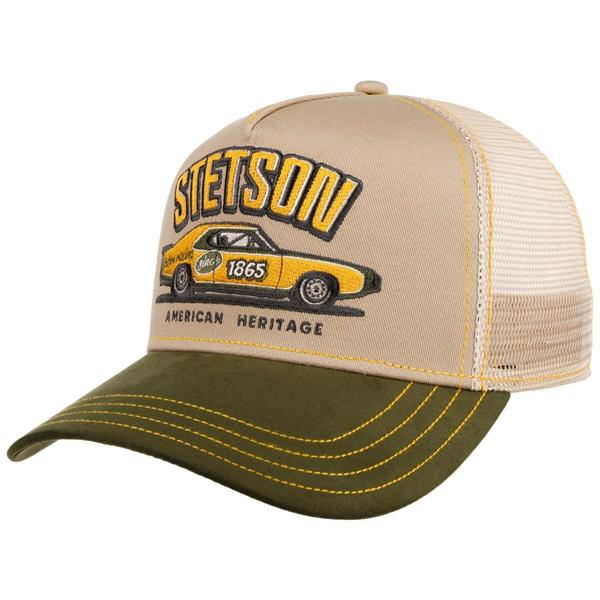 Stetson Muscle Car Heritage Trucker Cap - Beige/Green Image 1