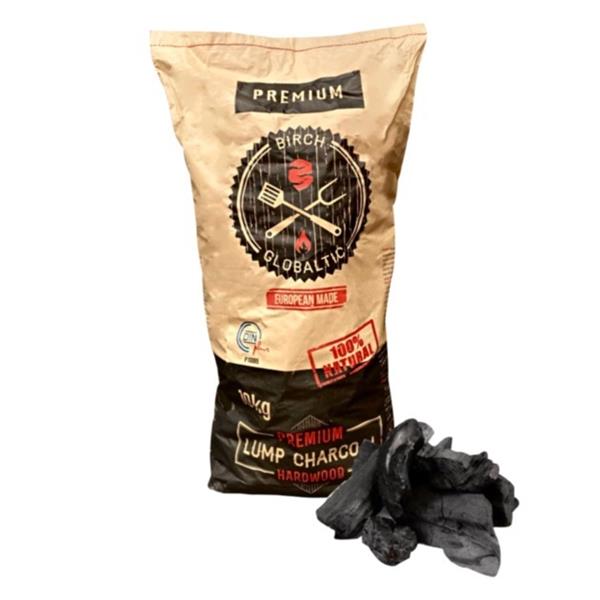 Globaltic Restaurant Quality Birch Lumpwood Barbecue Charcoal - 10kg Image 1