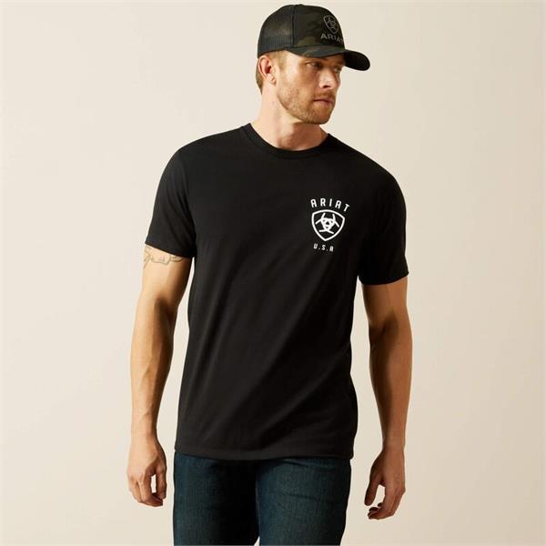 Ariat Faded Bull T-Shirts - Black Image 1