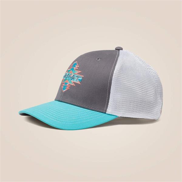 Ariat Womens Aztec Logo Trucker Cap - Grey Image 1