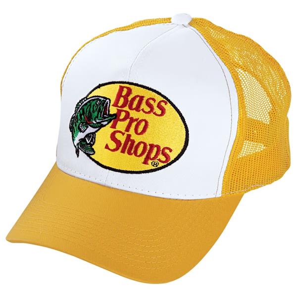 Bass Pro Trucker Hat Embroidered Logo Mesh-Back Cap - Yellow Image 1