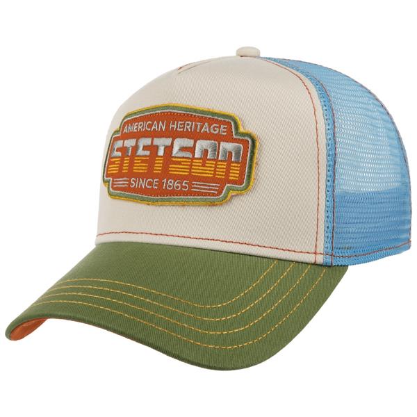 Stetson Lightening Trucker Hat - Green / Light Khaki Image 1