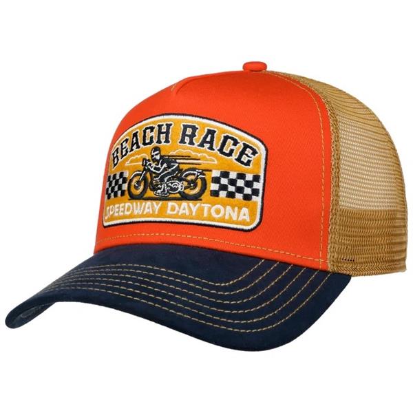 JJ Hats Beach Race Trucker Cap - Navy / Red Image 1