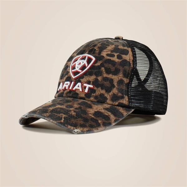 Ariat Womens Embossed Logo Cheetah Print Cap - Black Image 1