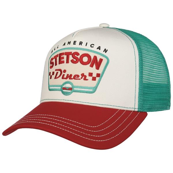 Stetson All American Diner Trucker Cap - White / Red Image 1