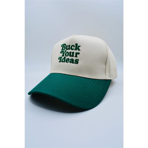 Buck Your Ideas Trucker Cap - Cream / Green Image 1