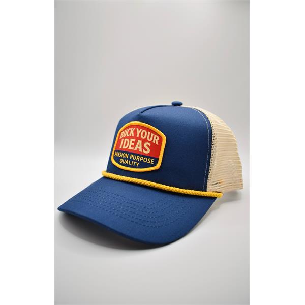 Buck Your Ideas Classic Patch Trucker Cap - Yellow / Grey Image 1