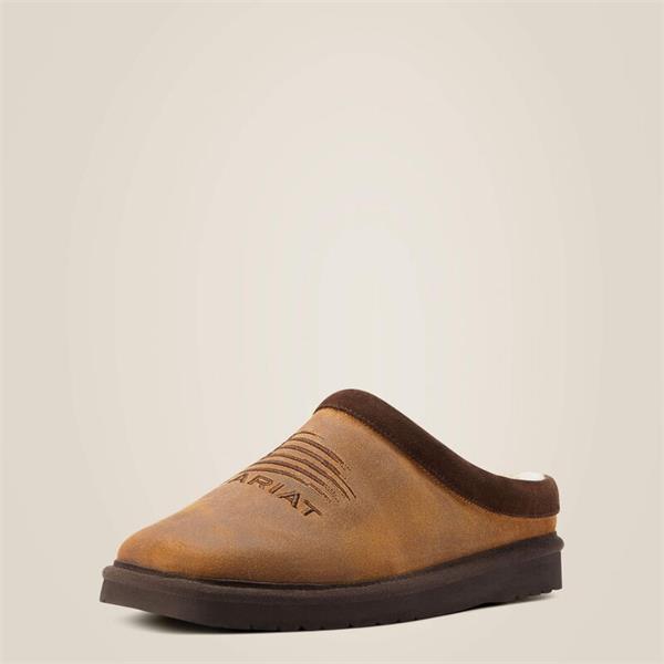 Ariat Mens Patriot Square Toe Slippers - Dusty Brown Suede Image 1