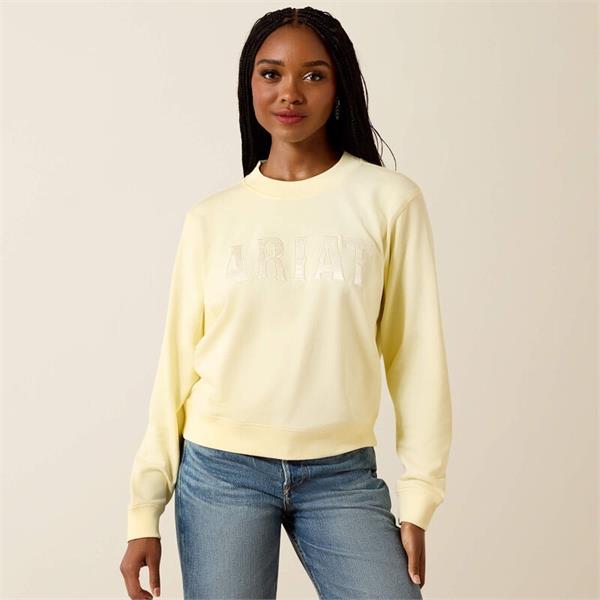 Ariat Womens Essential Crew Sweatshirts - Pear Sorbet Image 1