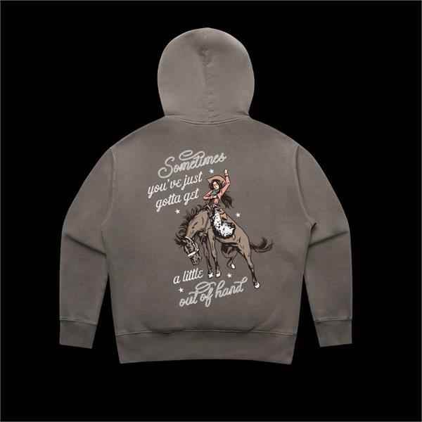 Binks & Bo Ladies Outta Hand Hoodies - Faded Grey Image 1