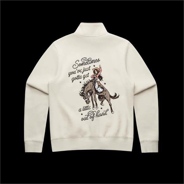 Binks & Bo Ladies Outta Hand Ladies Quarter Zip Sweaters - Ecru Image 1