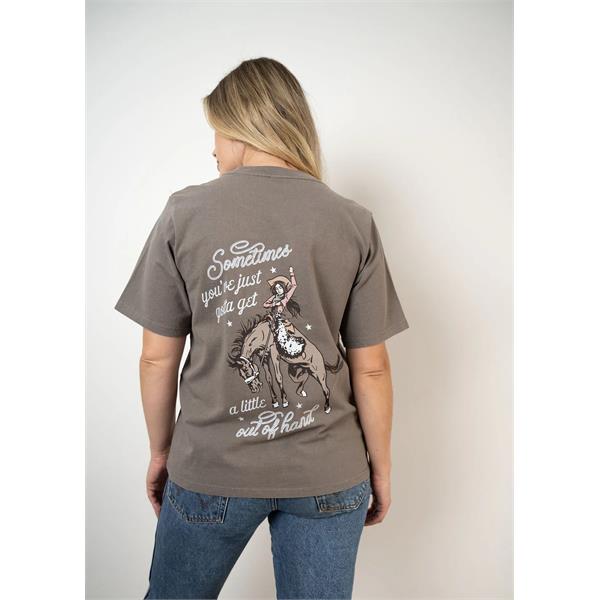 Binks & Bo Ladies Outta Hand Cotton T-Shirts - Faded Grey Image 1