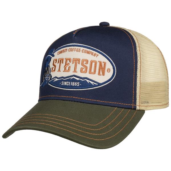 Stetson Cowboy Coffee Company Trucker Cap Cap - Blue/Olive Image 1