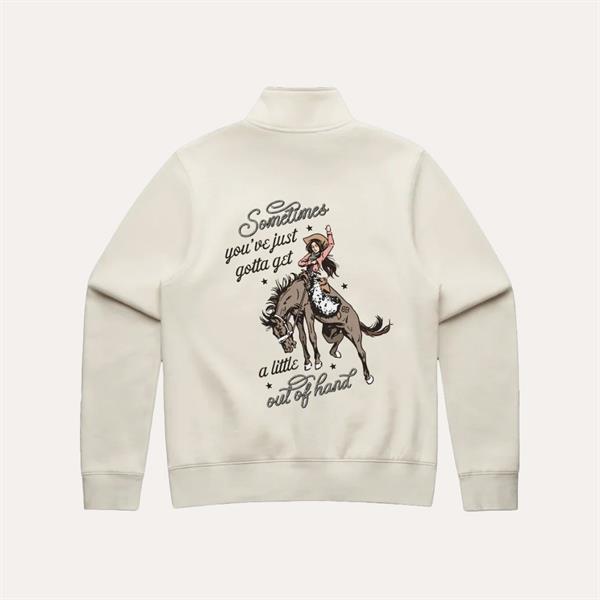 Binks & Bo Ladies Outta Hand Ladies Quarter Zip Sweaters - Ecru Image 1