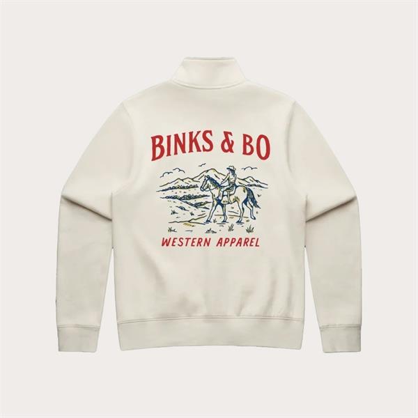 Binks & Bo Western Apparel Ladies Quarter Zip Sweaters - Ecru Image 1