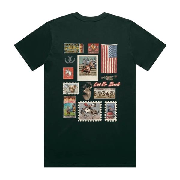 Binks & Bo Rodeo Heritage T-Shirts - Pine Green Image 1