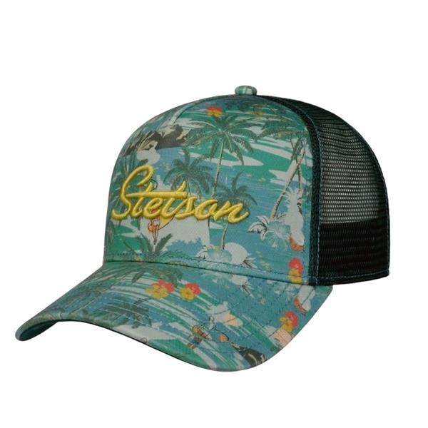 Stetson Surf Island Trucker Cap - Green / Blue Image 1