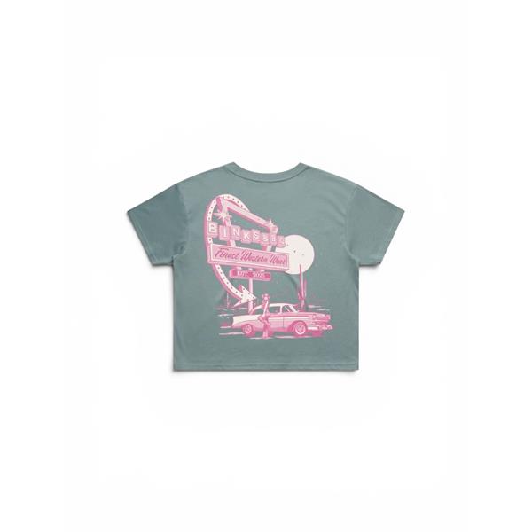 Binks & Bo Ladies Desert Drive In Cropped Tees - Mineral Image 1