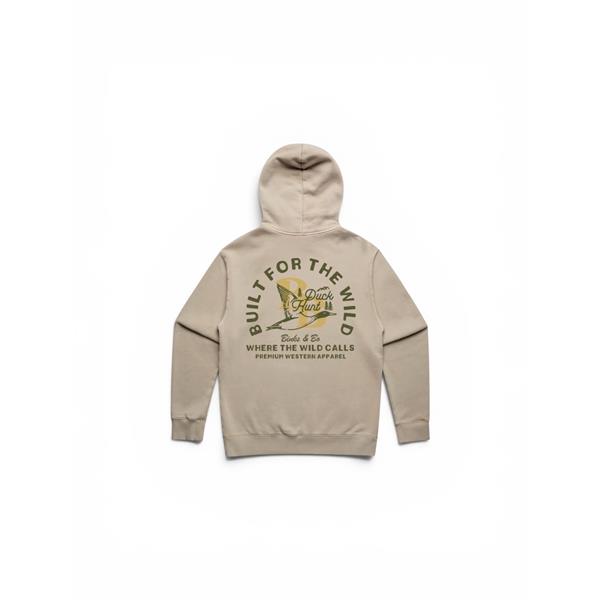 Binks & Bo Mens Built For The Wild Duck Hunt Hoodies - Faded Taupe Image 1