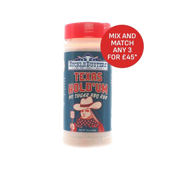 Sucklebusters 'Texas Hold'Um [No Sugar] BBQ Rub - 13oz (368g) Image 1