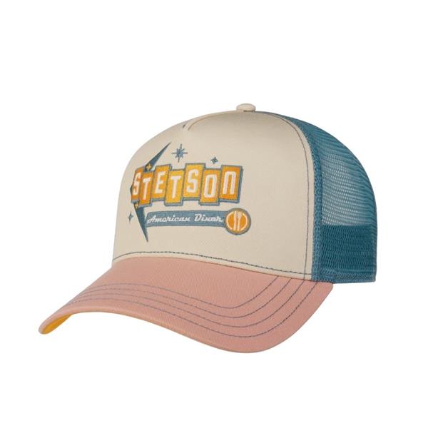 Stetson American Diner Trucker Cap - Blue / Pink Image 1