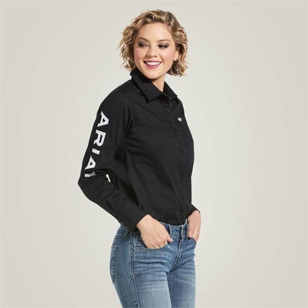 Ariat Womens Team Kirby Stretch Shirts - Black Image 1