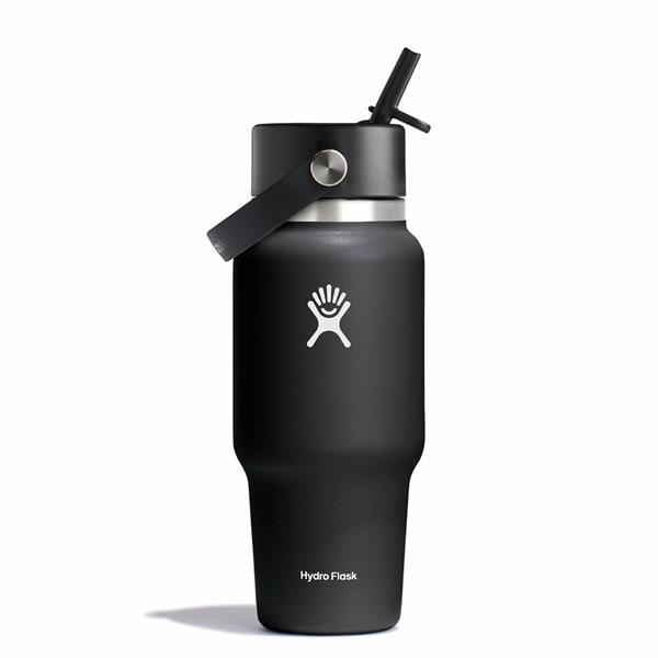 Hydro Flask 24oz (710ml) Wide Mouth Travel Bottle with Flex Straw Caps Image 1