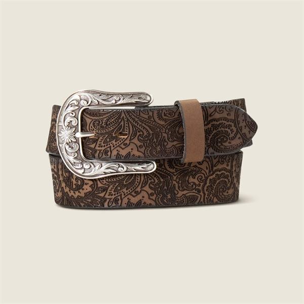Ariat Womens Paisley Tooled Belts - Brown Image 1