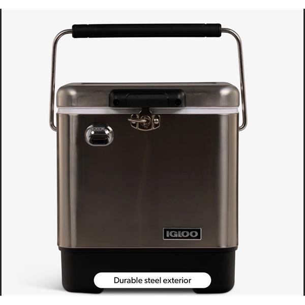 Igloo Legacy 20QT Cooler - Stainless Steel Image 1