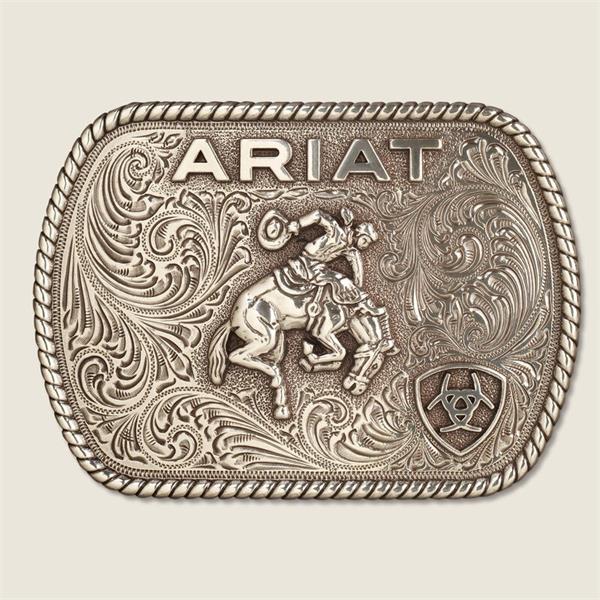 Ariat Mens Rectangular Buckle Saddle Bronc Motif  Image 1