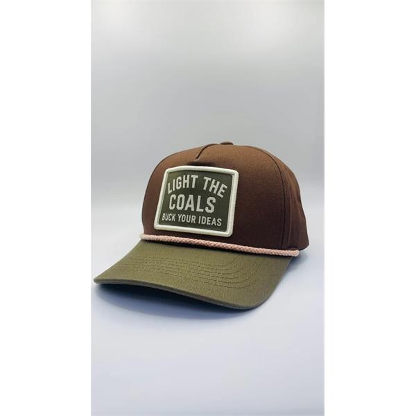 Buck Your Ideas Light The Coals Trucker Cap - Green / Brown Image 1
