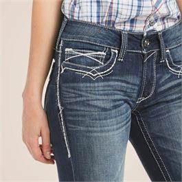 Ariat Womens Mid Rise Entwined Boot Cut Jeans - Marine  Thumbnail Image 7
