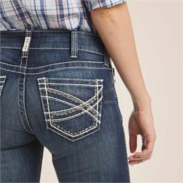 Ariat Womens Mid Rise Entwined Boot Cut Jeans - Marine  Thumbnail Image 8
