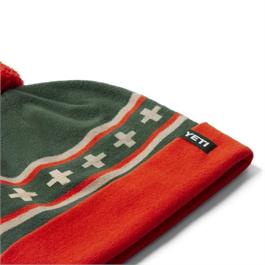 YETI Pom Beanie Hat - Green / Orange Thumbnail Image 1