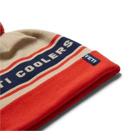 YETI Pom Beanie Hat - White / Orange Thumbnail Image 1