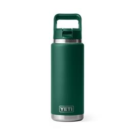 Yeti Rambler 26oz Straw Bottle with Colour-Matched Straw Cap - Black Forest Gree thumbnail