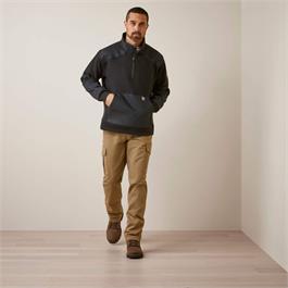 Ariat Mens Rebar Workman DuraCanvas 1/4 Zip Sweatshirts - Black Thumbnail Image 2