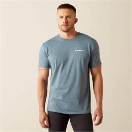 Ariat Mens Eagle Rock T-Shirts - Light Denim  thumbnail