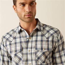 Ariat Mens Hampton Retro Fit Western Shirts - Navy Thumbnail Image 2