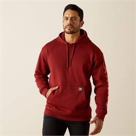 Ariat Mens Rebar Graphic Hoodie - Russet Brown/Potter's Clay - XL thumbnail