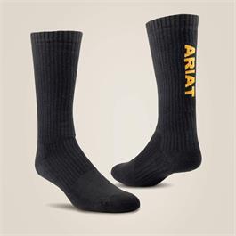 Ariat Mens Premium Ringspun Cotton Mid Calf Work Socks - 3 Pair Pack thumbnail