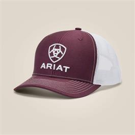 Ariat Stacked Logo Trucker Cap - Burgandy / White thumbnail 