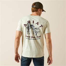 Ariat Straight Shooter T-Shirts - Oatmeal Heather thumbnail