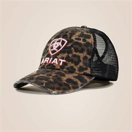 Ariat Womens Embossed Logo Cheetah Print Cap - Black thumbnail