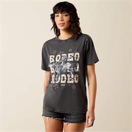 Ariat Womens Star Spangled Rodeo T-Shirt - Charcoal Mineral Wash - XL thumbnail