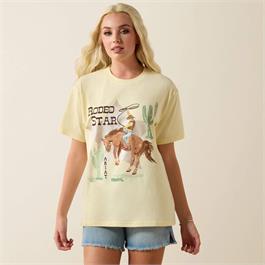 Ariat Womens Rodeo Star Boyfriend T-Shirt - Pear Sorbet - MED thumbnail