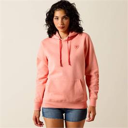 Ariat Womens Ariat Logo 2.0 Hoodie - Peach Amber Heather - SML thumbnail